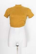 Blusa cropped feminina amarela