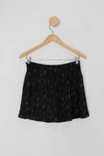 Saia farm feminino preta estampada com Pregas