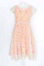 Vestido feminino bege com Forro laranja