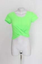 Blusa cropped feminina verde neon