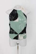 Blusa Frente Única clave de sol feminina estampada