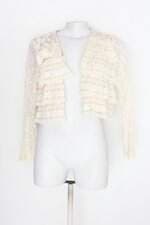 Casaco missim feminino off-white com Renda e Forro