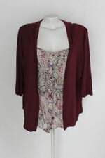 Blusa tallay moda feminina vinho estampada com Ombreira