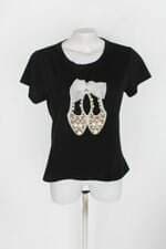 Blusa vitória feminina preta com Aplique
