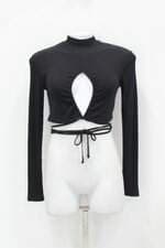Blusa cropped feminina preta