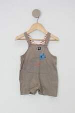 Jardineira Infantil tip  top bege com silk