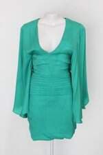 Vestido fernanda avila feminino verde com Nervura e Meio forro