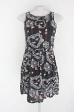 Vestido antix feminino estampado com Pregas