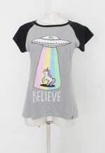 Blusa feminina cinza mesclado com Silk
