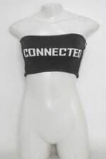 Top feminino preto estampado