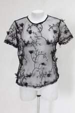 Blusa izally fashion feminina preta com Bordada