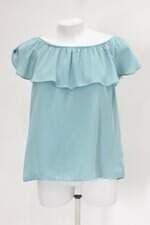 Blusa milu store feminina azul com Babado