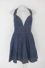 Vestido skazi feminino azul