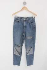 Calça Jeans top shop feminina azul com Recortes