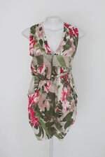 Vestido unique chic feminino estampado com Drapeado e Aplique