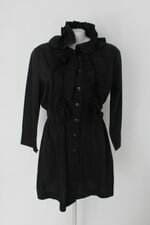 Vestido koum feminino preto com Babado