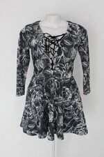 Vestido my place feminino preto  estampado com Tiras e Forro