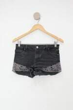 Shorts zara feminino preto com Renda