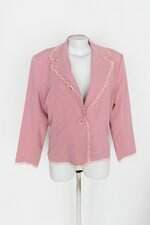 Blazer feminino rosa com Renda e Ombreira
