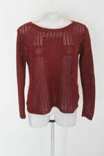 Suéter feminino vermelho tricot