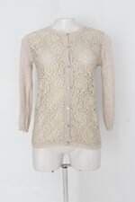 Cardigan zara feminina bege com Recortes