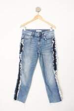Calça Slim zara feminina azul com Recortes
