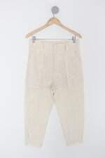 Calça de sarja mixed feminina bege com Bordado