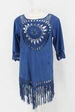 Bata feminina azul com Bordado