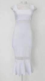 Vestido feminino branco com Transparência