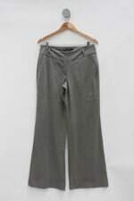 Calça de tecido shoulder feminina cinza