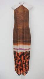 Vestido feminino estampado com Forro