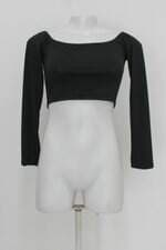 Blusa cropped abea fashion feminina preta