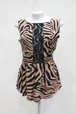 Regata city blue feminina estampada com Renda e Peplum