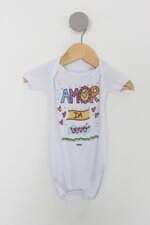Body Infantil branco estampado 