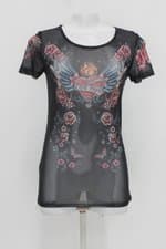 Blusa infinity feminina preta estampada
