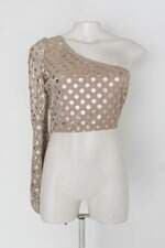 Blusa la lima feminina bege com Silk e Plissado