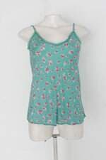 Regata feminina azul floral com Renda
