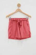 Shorts feminino rosa com Faixa na Cintura
