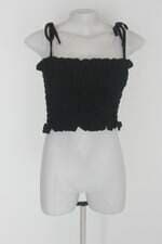 Cropped feminino preto com Franzido