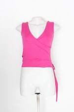Regata eleganci feminina rosa com Aplique
