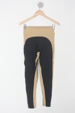 Calça de tecido feminina preta com Recortes bege