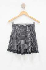 Saia happy cat feminina preta com Renda