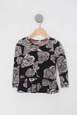 Blusa Infantil puc preta estampada