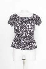 Blusa Ciganinha feminina preta de poas com Peplum