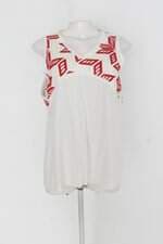 Regata alcacuz feminina branco com Recortes e Bordado