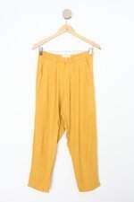 Calça de tecido leticia michels feminina amarela