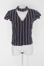Blusa feminina azul  listrada 