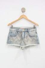 Shorts lez a lez feminino azul com Hotfix