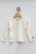 Camiseta manga longa Infantil chilique da mamãe off-white