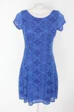 Vestido arte feminina feminino azul com Forro